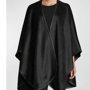 Sofia Cashmere Navy Blue and Black Cape